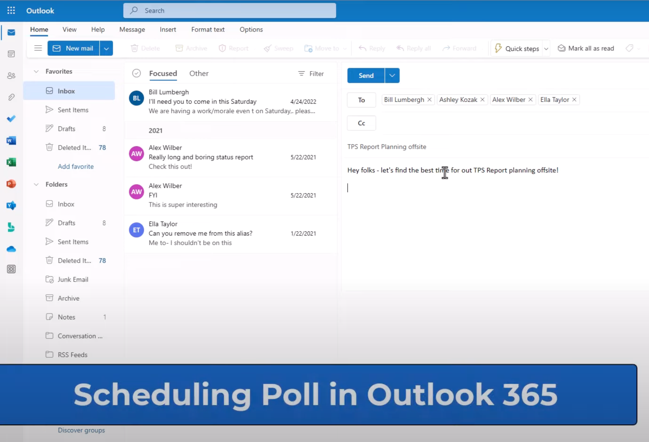 screenshot of Scheduling Poll in Outlook